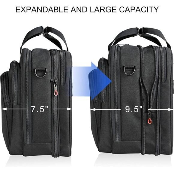 Laptop Bag Premium Computer Briefcase Fits Laptop Expandable Shoulder Messenger - Picture 3 of 7